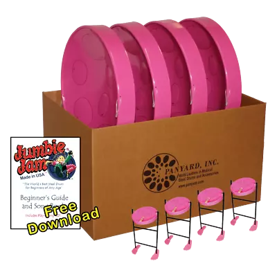 Panyard Jumbie Jam Deluxe Steel Drum Educator 4-pack - Tube Stand - Pink W1078  • $874.95