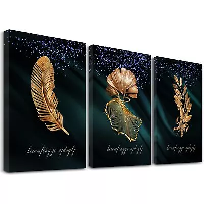 3 Piece Canvas Wall Art Flower Wall Decor Kitchen Outdoor Wall Art.Black Gree... • $9.99