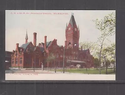 WISCONSIN MILWAUKEE C.M. St. P. Ry. PASSENGER STATION C1910 Ppc. Unused. • $3