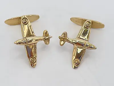 9ct Gold Hallmarked Spitfire Cufflinks. Goldmine Jewellers. • £149.99