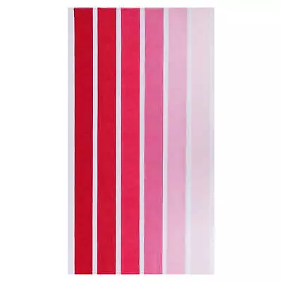 Faded Stripes Cotton Absorbent Oversized Beach Towel Pink • $18