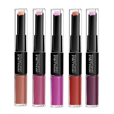£6.25 • Buy L’Oreal Infallible 24HR 2 Step Duo Lipstick - Choose Your Shade - Brand New
