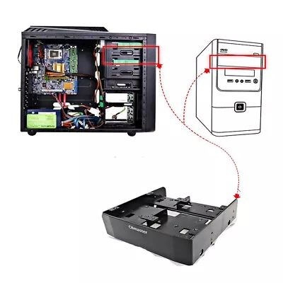 5.25 To 3.5 2.5 Inch HDD Hard Disk Drive Bay Adapter Converter SSD Holder • £10.26