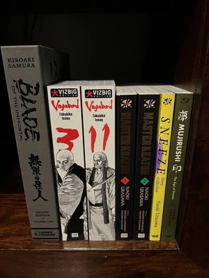 $70 • Buy Manga Lot 7 Books Naoki Urasawa Takehiko Inoue Hiroaki Samura English USED