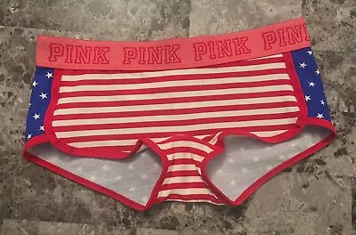 Nwt Victoria's Secret Pink S Stars Stripes Patriotic Rare Boyshort Panties • $36.79