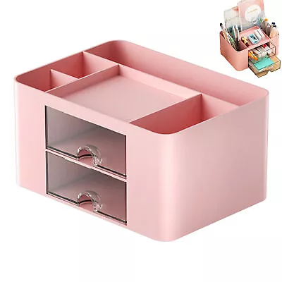 Compartments Office Tidy Pen Holder Desk Organizer School With Drawer Table • $26.03