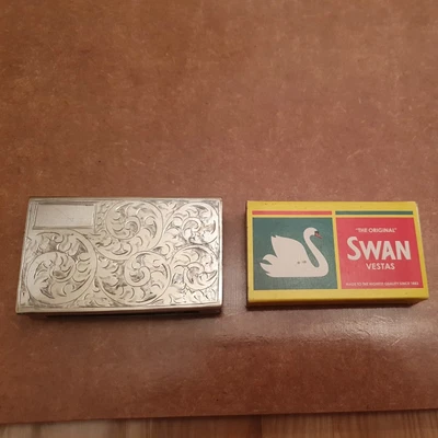 £10 • Buy Vintage Large White Metal Matchbox Holder. With Matchbox ~ Free P+P