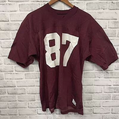 VTG Champion Products Maroon 87 Football Jersey Tee Mens Size L Made In USA • $29.99