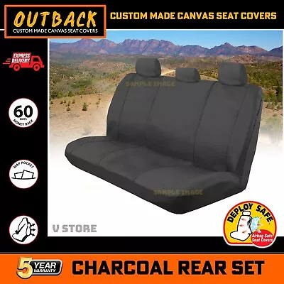 REAR CANVAS Seat Covers For Nissan Navara D40 ST-X 10/2007-2/2015 Charcoal • $122.55