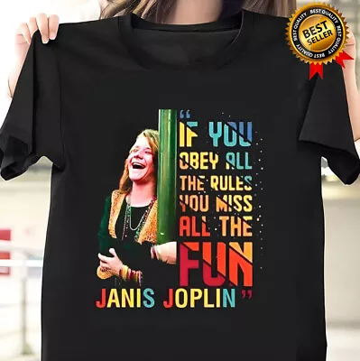 Janis Joplin Classic Men Women T-shirt All Sizes Black • $16.96