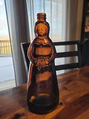 Vintage Mrs. BUTTERWORTH Brown Amber Glass Syrup Bottle. 11 . No Cracks Or Chips • $15