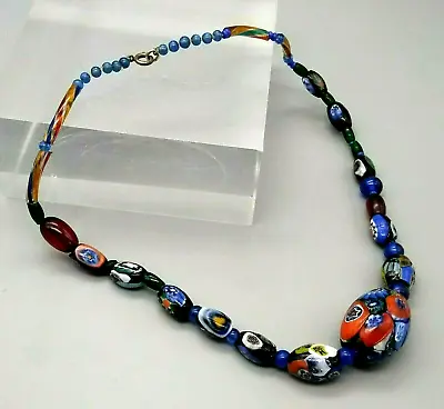 Vintage Murano? Venetian? Millefiori Glass Trade Bead Necklace - Restrung? 46cm • £29