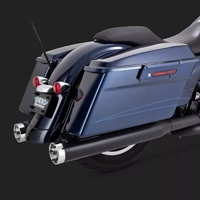 Vance & Hines Touring Monster Round Slip-ons Black W/ Chrome Tips 95-16 Touring • $399.99