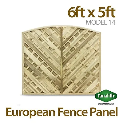 6x5 V Arched Lattice Top Pressure Treated European Garden Fence Panel • £63