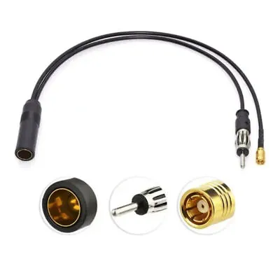 Car Radio DAB Splitter DAB Aerial SMB DIN Plug To ISO Socket Cable FM/AM Car Ant • £6.99