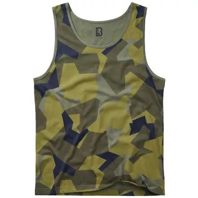 Brandit Tank Top Bushcraft Mens Casual Gym Travel Cotton Swedish M90 Camo • $35.15