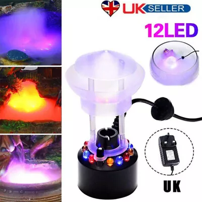 12 LEDs Air Humidifier Ultrasonic Mist Maker Fogger Water Fountain Pond Atomizer • £9.89