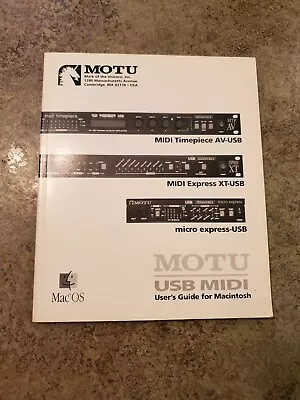 Vintage Original Paperwork MOTU USB MiDi User's Guide For Macintosh Book • $7.95