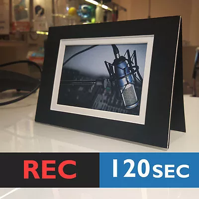 120s PHOTO FRAME CARD (BLACK) RECORD Chip Sound Music Voice Musical Greeting • $25.77