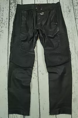 Balmain X H&M Real Nappa Leather Joggers Pants Size L Large Men • $220