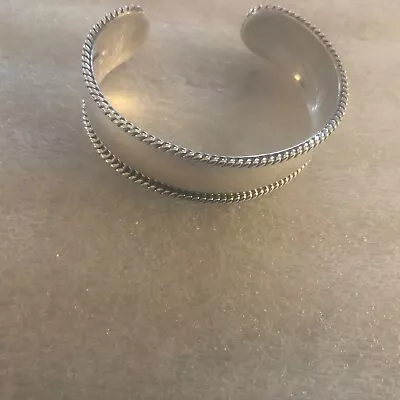 Mexican Sterling Silver Cuff Bracelet Circumference 5 3/4 Gap 1 Inch • $28