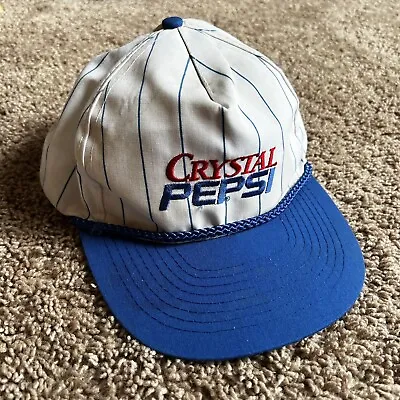 Vintage Crystal Pepsi Mohr’s Snapback Hat Rope Cap Striped Embroidered “RARE” • $31.23