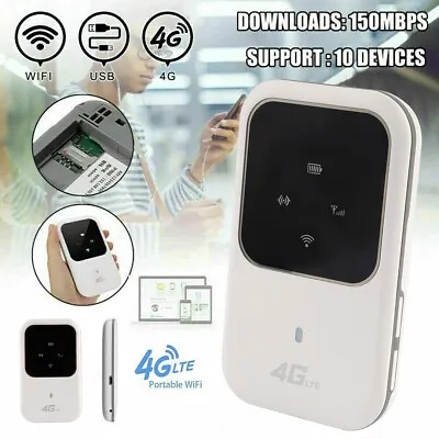 Unlocked 4G LTE Mobile Router Portable Broadband WiFi Wireless MiFi Hotspot New! • £20.41