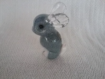 Langham Glass Grey Standing Rabbit Ornament Figure • £30