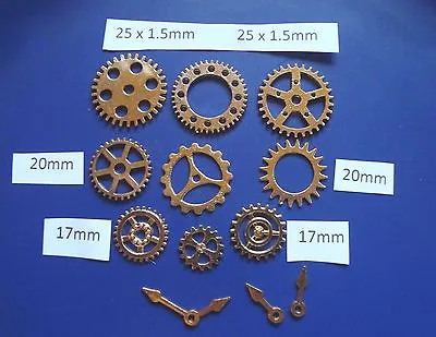  12 Steampunk  Metal Charms Gold Colour Cogs And Gears  • £1.75