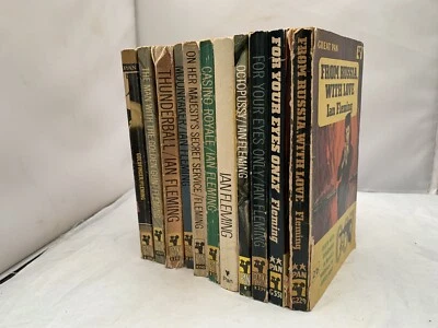 11x James Bond Pan Paperbacks - Casino Royale Goldfinger Moonraker Etc. • £35