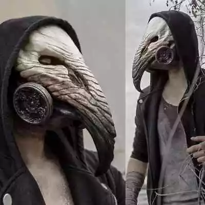 Halloween Mask Bird Plague Doctor Steampunk Latex Headwear Cosplay Costume Props • $19.99