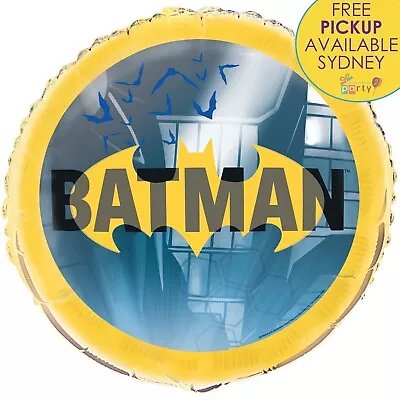 BATMAN PARTY SUPPLIES 45cm EMBLEM FOIL HELIUM BALLOON BIRTHDAY DECORATIONS • $7.99