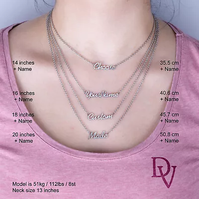 £9.99 • Buy Personalise Any Name Necklace Pendant, Stainless Steel, UK Made Up To 12 Letters