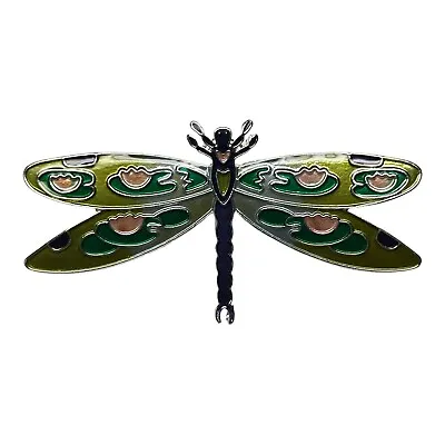 Dragonfly Montage Brooch Pin Sterling Silver Plated Enamel By Zarlite By Zarah • $32.99