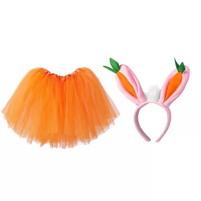  Rabbit Ears Head Buckle Girls Tutu Skirt Animal Costumes For Kids Dresses • £11.58