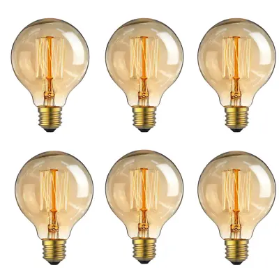 Edison Filament Light Bulb Vintage Dimmable 40W 60W Warm Lamp E26 Base G80 110V • $15.19