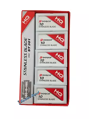 $8.99 • Buy 100 Dorco ST-301 Stainless Double Edge Razor Blade Platinum - Barber Supply