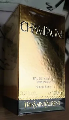 Very Rare Champagne By Yves Saint Laurent EDT Spray 100ml 3.3 Fl Oz New With Box • £277.21