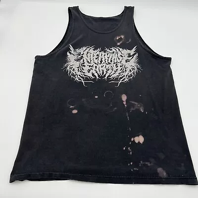 Men's Enterprise Earth Deathcore Metal Band Faded Black Bleach Tank Top Medium • $19.99