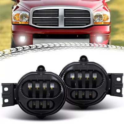 LED Fog Lights For Dodge Ram 1500 2002-2008 / Ram 2500 3500 2003-09 Pickup Black • $59.99
