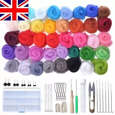 40 Color Wool Felt Needles Tool Set Needle Felting Mat Starter DIY Kit Gift UK • £12.15