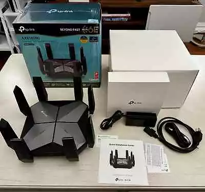 TP-LINK AXE16000 Quad-Band 7 Ports Wi-Fi 10Gbps Gaming Router - CIB - Mint! • $275