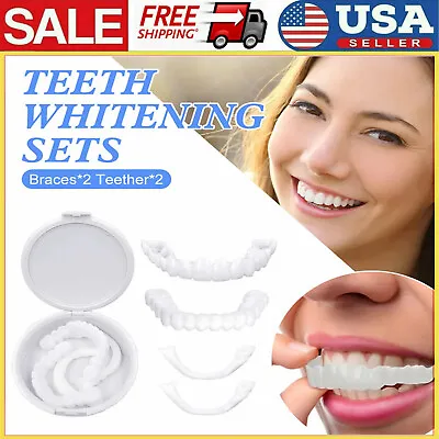 $8.94 • Buy Snap On Upper＆Bottom Set False Teeth Dental Veneers Denture Tooth Cover US STOCK