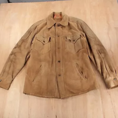 Vtg MCGREGOR Suede Leather Snap Western Jacket Sz 40 Trucker Work Lined 70s 80s • $58