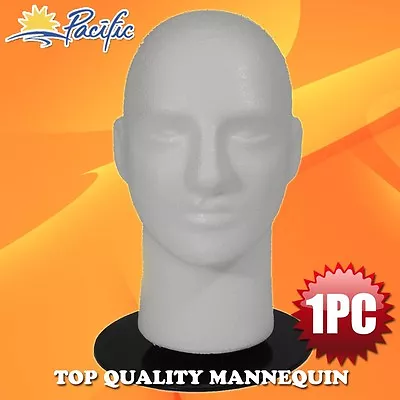 Male Foam Wig MANNEQUIN 11  Head With Holder Stand Display Hat Glasses • $12.99