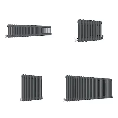 Traditional Column Radiator Horizontal Rads Cast Iron Style Anthracite • £97.97