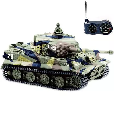 Remote Control Tank RC Tank - German Tiger I Panzer Battery Light Sound Rotat... • $35.19