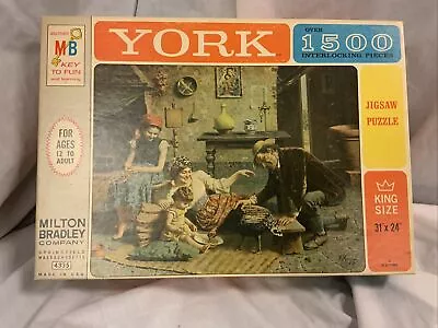 RARE Milton Bradley York 1500 Piece Puzzle #4 Playtime. Series 4335 • $22.93