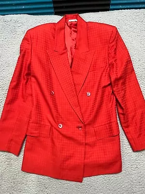 Missoni Donna Jacket Women Sm Red Shimmer Jacquard Blazer Vintage Made In Italy • $39.99