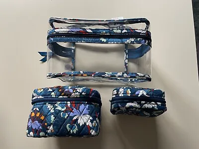 NWT~Vera Bradley~3 Piece Cosmetic Organizer W/2 Makeup~Floral Bursts~Ship Free • $36.99